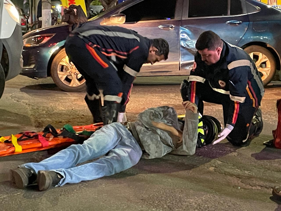 Motoentregador fica ferido após acidente em Três Lagoas