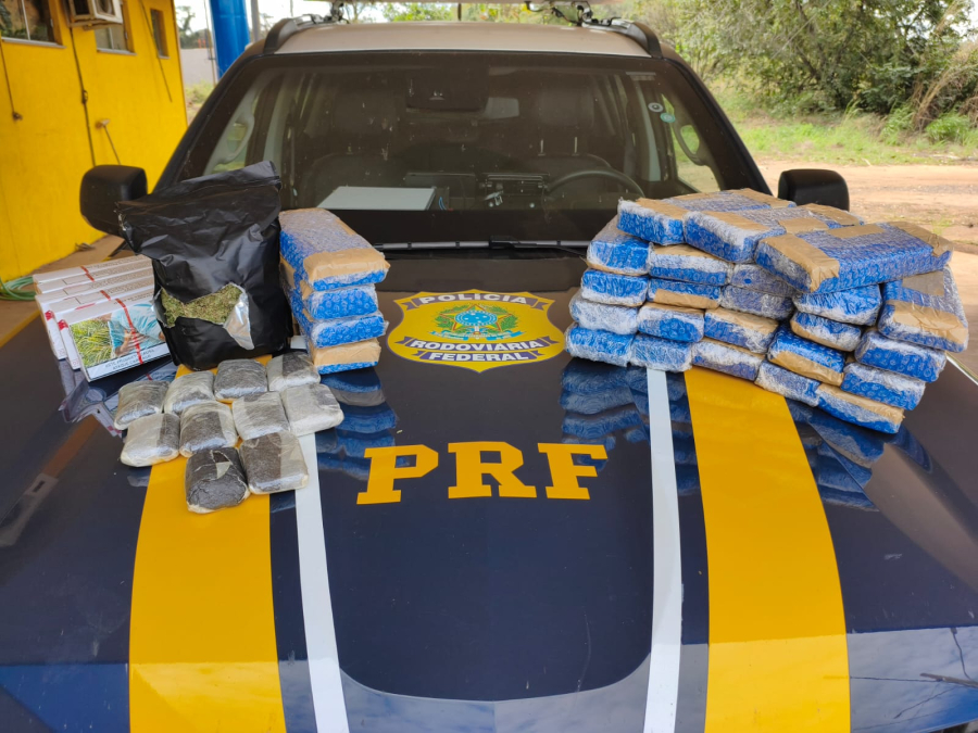 PRF apreende drogas e cigarros contrabandeados